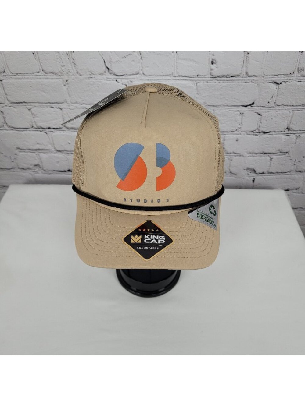 NWD Studio 3 King Cap Tan Classics Adjustable Recycled Materials Trucker Hat O/S